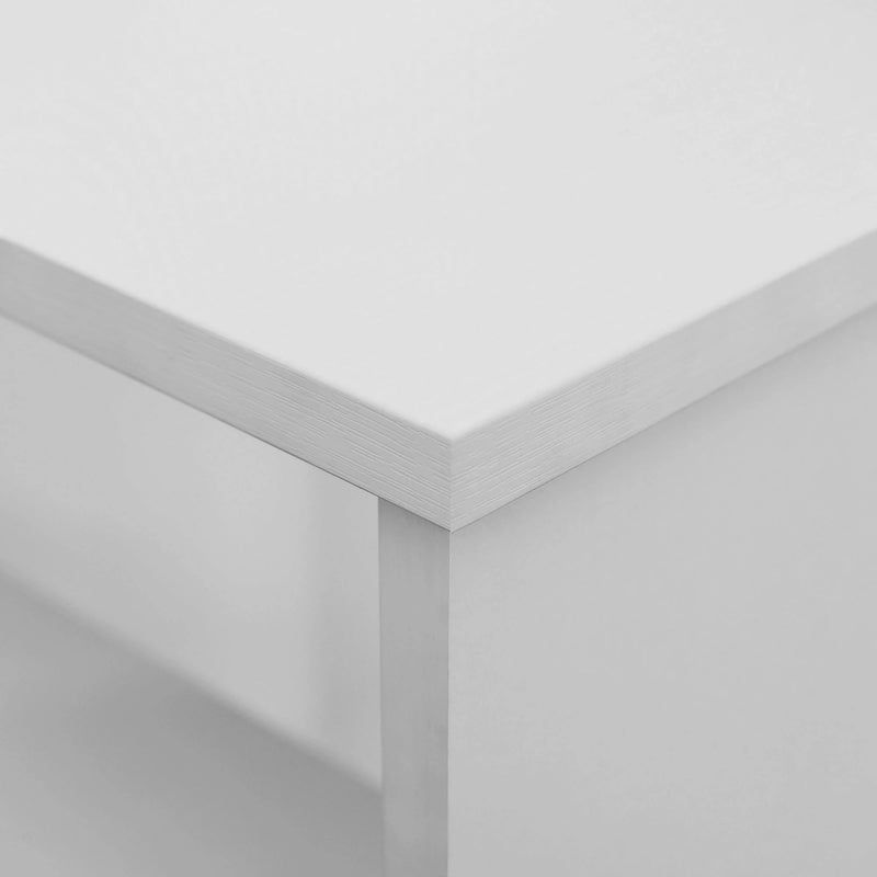 Aosom Desk L-Shaped Corner Office Computer Desk with Storage Shelf - Available in 3 Colours