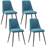 Aosom Dining Chair Blue Upholstered Velvet Accent Dining Chairs (Set of 4) - Available in 4 Colours