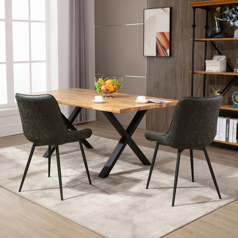Aosom Dining Chair Faux Leather Upholstered Dining Chair (Set of 2) - Available in 2 Colours