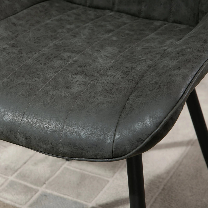 Aosom Dining Chair Faux Leather Upholstered Dining Chair (Set of 2) - Available in 2 Colours