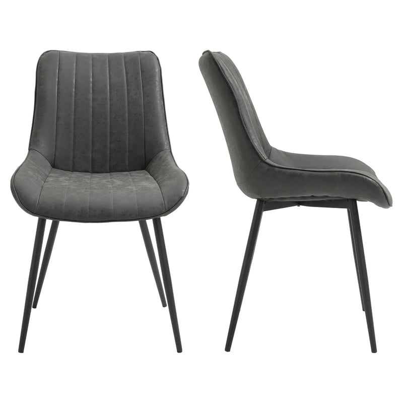 Aosom Dining Chair Faux Leather Upholstered Dining Chair (Set of 2) - Available in 2 Colours