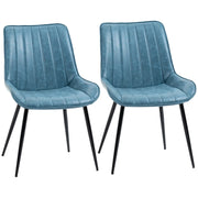 Aosom Dining Chair Faux Leather Upholstered Dining Chair (Set of 2) - Available in 2 Colours