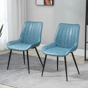 Aosom Dining Chair Faux Leather Upholstered Dining Chair (Set of 2) - Available in 2 Colours