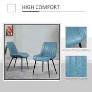 Aosom Dining Chair Faux Leather Upholstered Dining Chair (Set of 2) - Available in 2 Colours