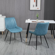 Aosom Dining Chair Faux Leather Upholstered Dining Chair (Set of 2) - Available in 2 Colours
