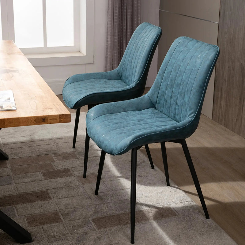 Aosom Dining Chair Faux Leather Upholstered Dining Chair (Set of 2) - Available in 2 Colours