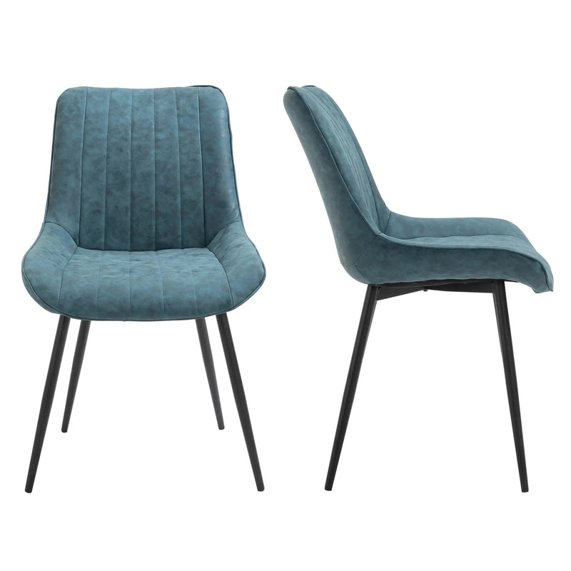 Aosom Dining Chair Faux Leather Upholstered Dining Chair (Set of 2) - Available in 2 Colours