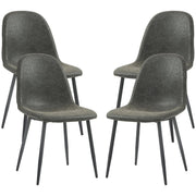 Aosom Dining Chair Faux Leather Upholstered Retro Dining Chairs (Set of 4) - Available in 2 Colours