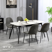 Aosom Dining Chair Faux Leather Upholstered Retro Dining Chairs (Set of 4) - Available in 2 Colours
