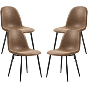 Aosom Dining Chair Faux Leather Upholstered Retro Dining Chairs (Set of 4) - Available in 2 Colours