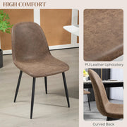 Aosom Dining Chair Faux Leather Upholstered Retro Dining Chairs (Set of 4) - Available in 2 Colours