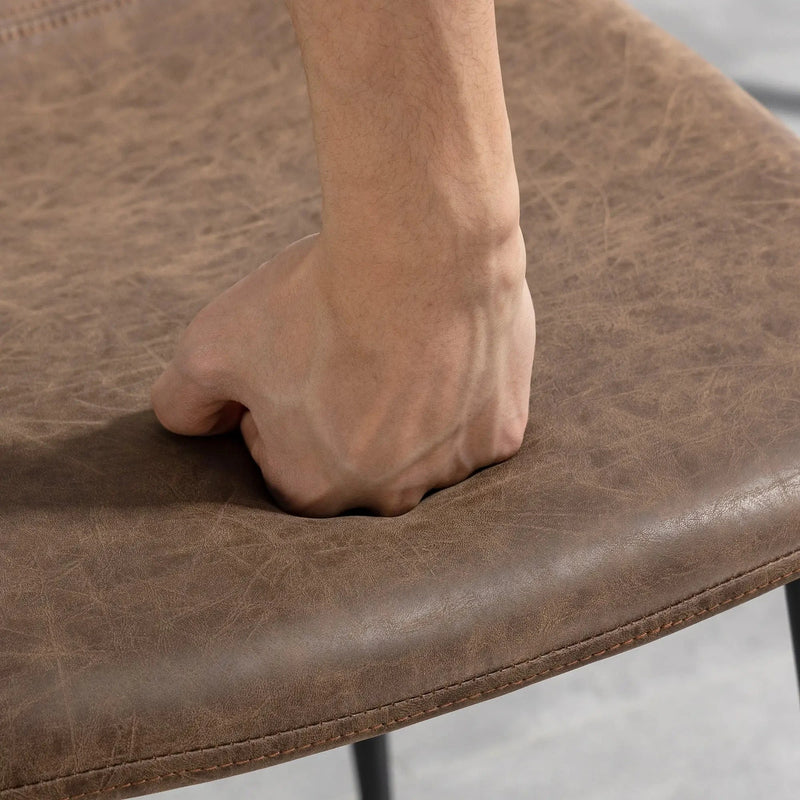 Aosom Dining Chair Faux Leather Upholstered Retro Dining Chairs (Set of 4) - Available in 2 Colours