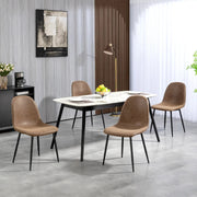 Aosom Dining Chair Faux Leather Upholstered Retro Dining Chairs (Set of 4) - Available in 2 Colours