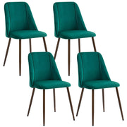 Aosom Dining Chair Green Upholstered Velvet Accent Dining Chairs (Set of 4) - Available in 4 Colours