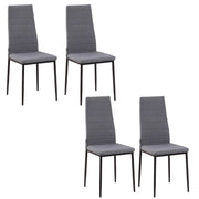 Aosom Dining Chair Grey High Back Dining Chairs With Upholstered Faux Leather (Set of 4) - Available in 3 Colours