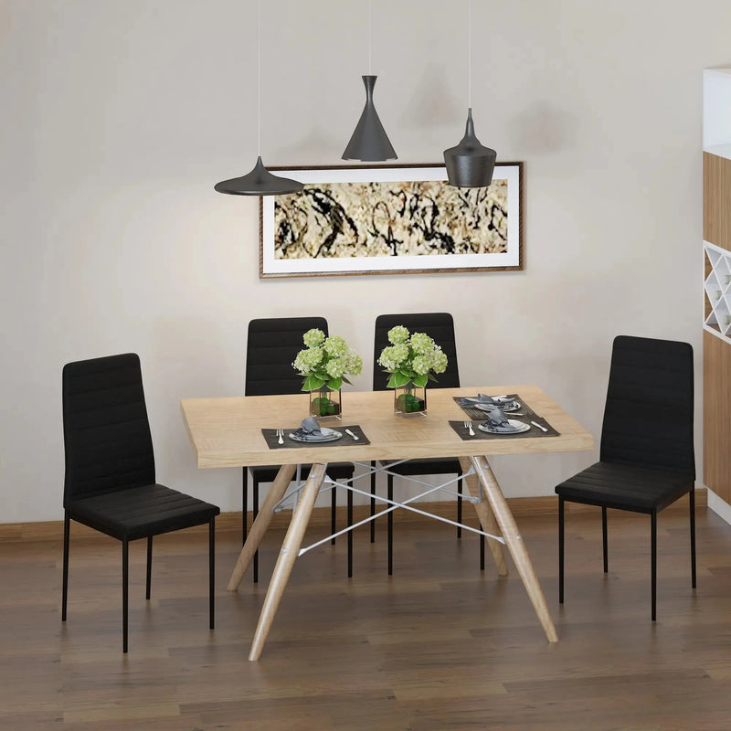 Aosom Dining Chair High Back Dining Chairs With Upholstered Faux Leather (Set of 4) - Available in 3 Colours