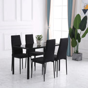 Aosom Dining Chair High Back Dining Chairs With Upholstered Faux Leather (Set of 4) - Available in 3 Colours