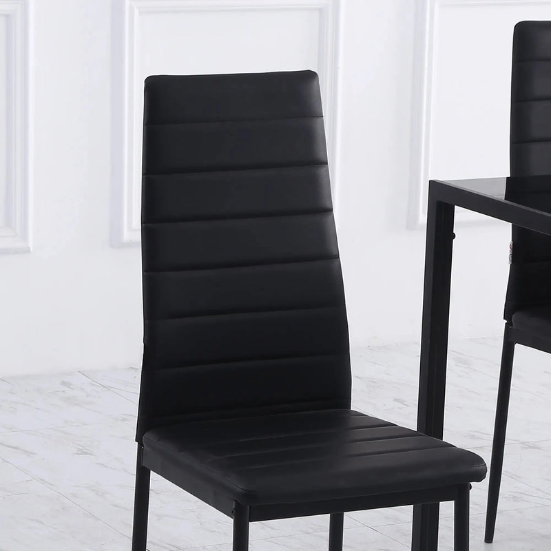 Aosom Dining Chair High Back Dining Chairs With Upholstered Faux Leather (Set of 4) - Available in 3 Colours