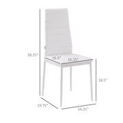 Aosom Dining Chair High Back Dining Chairs With Upholstered Faux Leather (Set of 4) - Available in 3 Colours