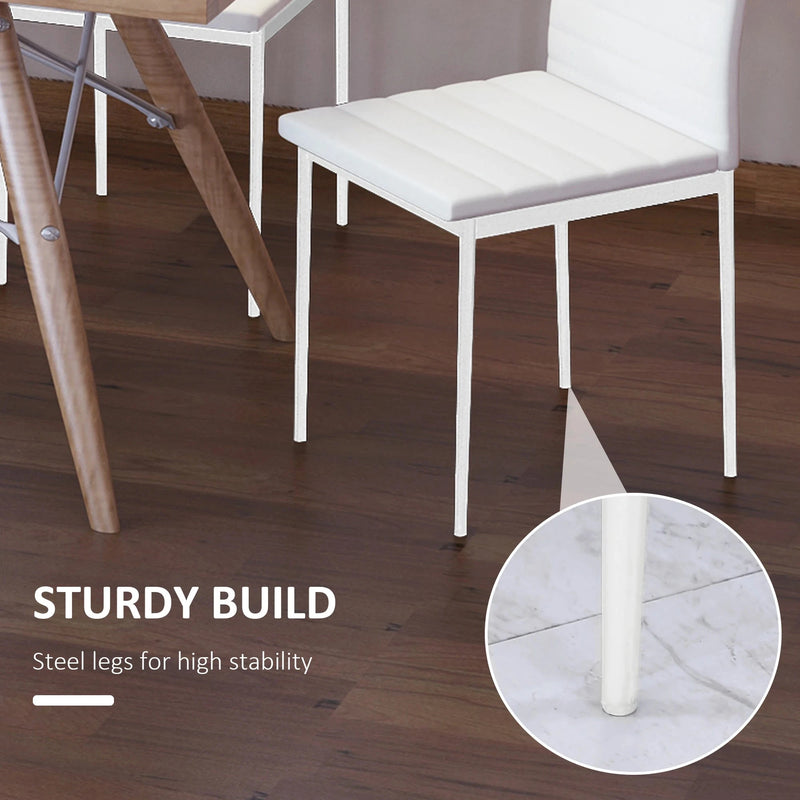 Aosom Dining Chair High Back Dining Chairs With Upholstered Faux Leather (Set of 4) - Available in 3 Colours