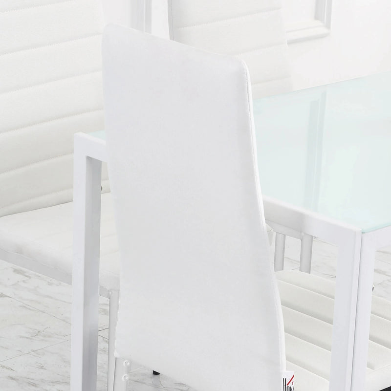 Aosom Dining Chair High Back Dining Chairs With Upholstered Faux Leather (Set of 4) - Available in 3 Colours