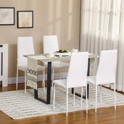 Aosom Dining Chair High Back Dining Chairs With Upholstered Faux Leather (Set of 4) - Available in 3 Colours