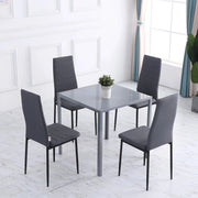 Aosom Dining Chair High Back Dining Chairs With Upholstered Faux Leather (Set of 4) - Available in 3 Colours