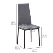 Aosom Dining Chair High Back Dining Chairs With Upholstered Faux Leather (Set of 4) - Available in 3 Colours