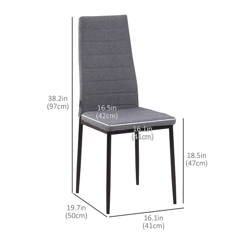 Aosom Dining Chair High Back Dining Chairs With Upholstered Faux Leather (Set of 4) - Available in 3 Colours