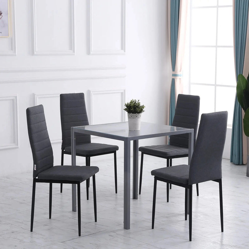 Aosom Dining Chair High Back Dining Chairs With Upholstered Faux Leather (Set of 4) - Available in 3 Colours