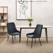 Aosom Dining Chair Modern Dining Chairs With Faux Leather and Metal Legs (Set of 2) - Available in 6 Colours