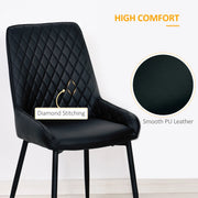 Aosom Dining Chair Modern Dining Chairs With Faux Leather and Metal Legs (Set of 2) - Available in 6 Colours