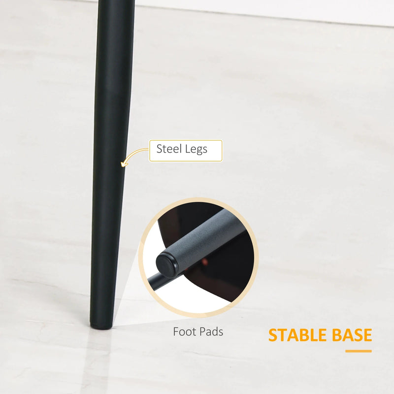 Aosom Dining Chair Modern Dining Chairs With Faux Leather and Metal Legs (Set of 2) - Available in 6 Colours