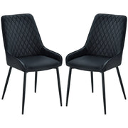 Aosom Dining Chair Modern Dining Chairs With Faux Leather and Metal Legs (Set of 2) - Available in 6 Colours