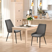 Aosom Dining Chair Modern Dining Chairs With Faux Leather and Metal Legs (Set of 2) - Available in 6 Colours