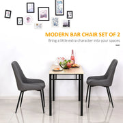 Aosom Dining Chair Modern Dining Chairs With Faux Leather and Metal Legs (Set of 2) - Available in 6 Colours