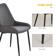 Aosom Dining Chair Modern Dining Chairs With Faux Leather and Metal Legs (Set of 2) - Available in 6 Colours