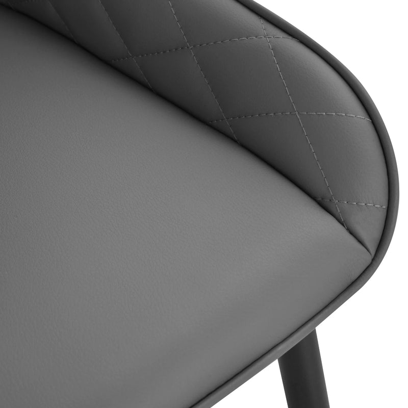 Aosom Dining Chair Modern Dining Chairs With Faux Leather and Metal Legs (Set of 2) - Available in 6 Colours