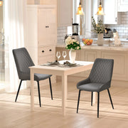 Aosom Dining Chair Modern Dining Chairs With Faux Leather and Metal Legs (Set of 2) - Available in 6 Colours