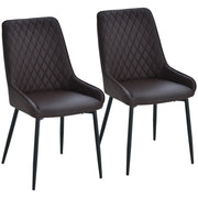 Aosom Dining Chair Modern Dining Chairs With Faux Leather and Metal Legs (Set of 2) - Available in 6 Colours