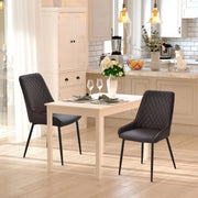Aosom Dining Chair Modern Dining Chairs With Faux Leather and Metal Legs (Set of 2) - Available in 6 Colours