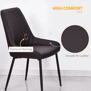 Aosom Dining Chair Modern Dining Chairs With Faux Leather and Metal Legs (Set of 2) - Available in 6 Colours
