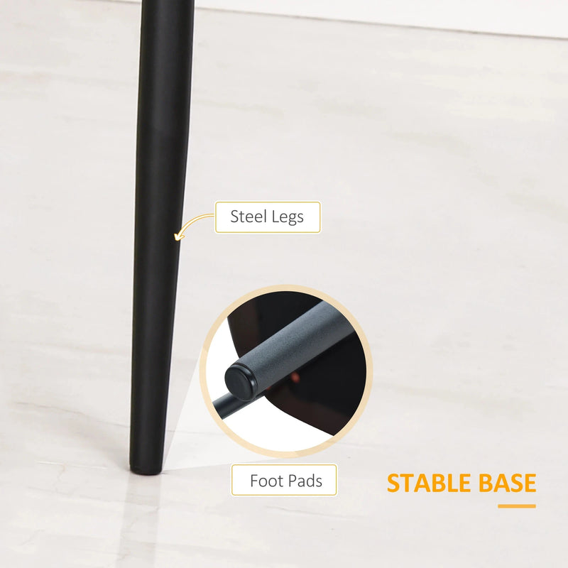 Aosom Dining Chair Modern Dining Chairs With Faux Leather and Metal Legs (Set of 2) - Available in 6 Colours