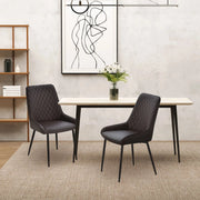 Aosom Dining Chair Modern Dining Chairs With Faux Leather and Metal Legs (Set of 2) - Available in 6 Colours