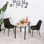 Aosom Dining Chair Modern Dining Chairs With Faux Leather and Metal Legs (Set of 2) - Available in 6 Colours