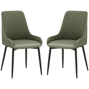 Aosom Dining Chair Modern Dining Chairs With Faux Leather and Metal Legs (Set of 2) - Available in 6 Colours