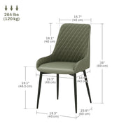 Aosom Dining Chair Modern Dining Chairs With Faux Leather and Metal Legs (Set of 2) - Available in 6 Colours