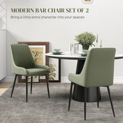 Aosom Dining Chair Modern Dining Chairs With Faux Leather and Metal Legs (Set of 2) - Available in 6 Colours