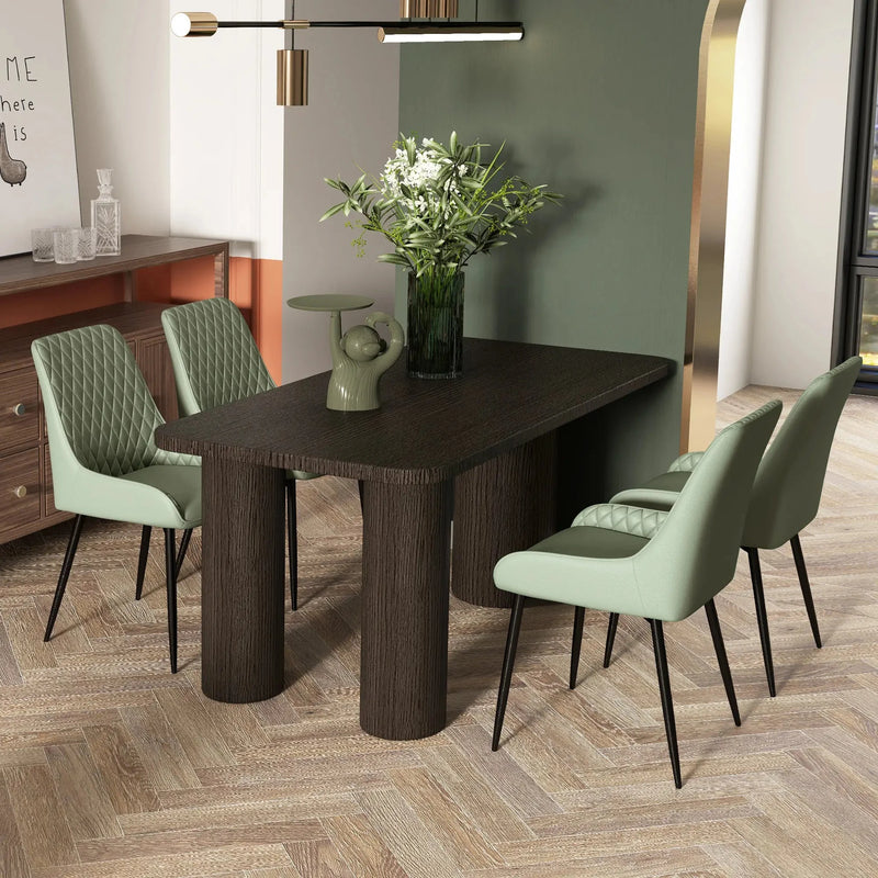 Aosom Dining Chair Modern Dining Chairs With Faux Leather and Metal Legs (Set of 2) - Available in 6 Colours