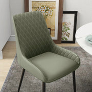 Aosom Dining Chair Modern Dining Chairs With Faux Leather and Metal Legs (Set of 2) - Available in 6 Colours